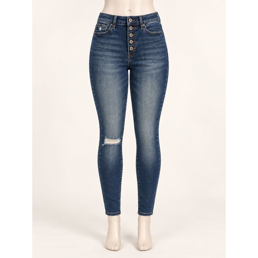KanCan Wesley Curvy High Rise Super Skinny Jeans Medium Wash Size 0 23